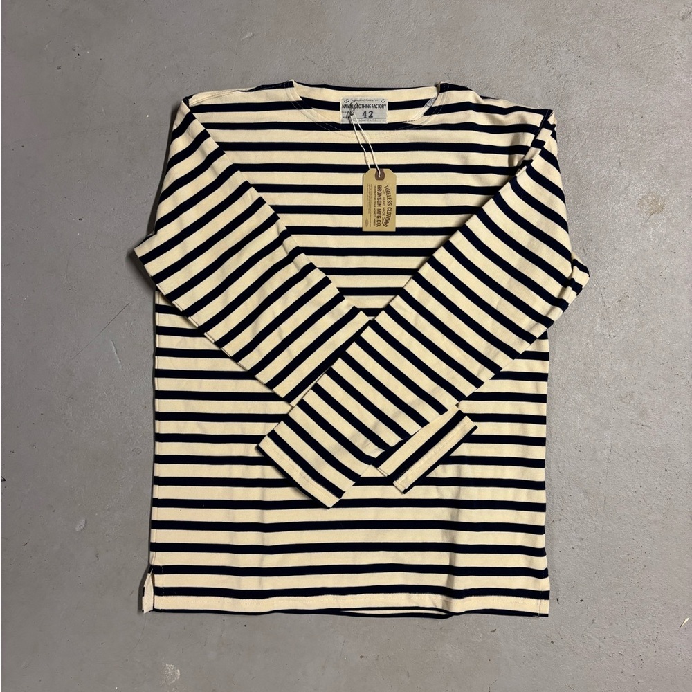 Breton Stripe Sailor Long Sleeve Heavyweight Tee 42 XL